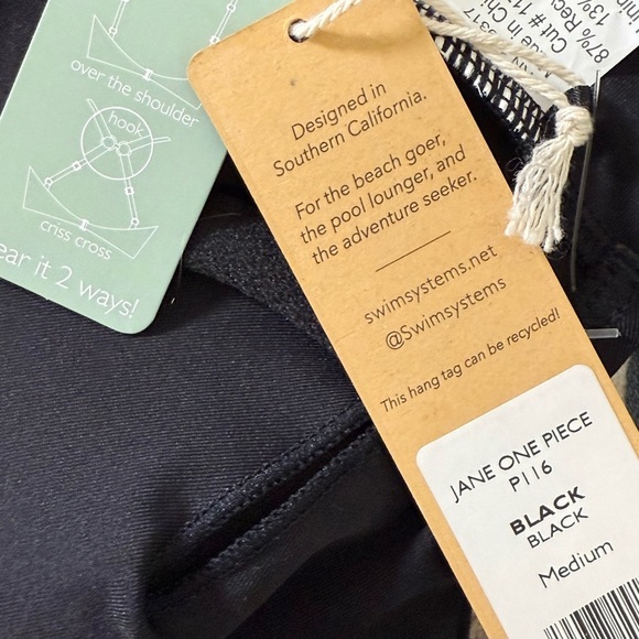 Swim Systems Jane One Piece Womens Swimsuit Black Size Medium - Picture 9 of 9